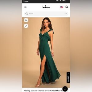 Lulus long emerald green dress
